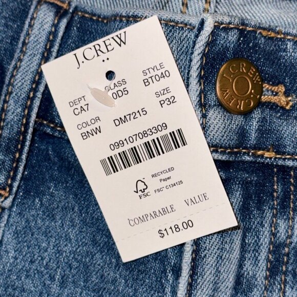 J. Crew Cropped Ankle Patch Pocket Utility Jeans Size‎ 32 Petite - Picture 4 of 13